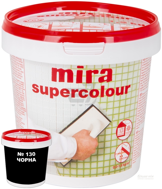Затирка Мira supercolour 130 Черная (1,2кг) 000006024 by Mira (Дания) color Черный