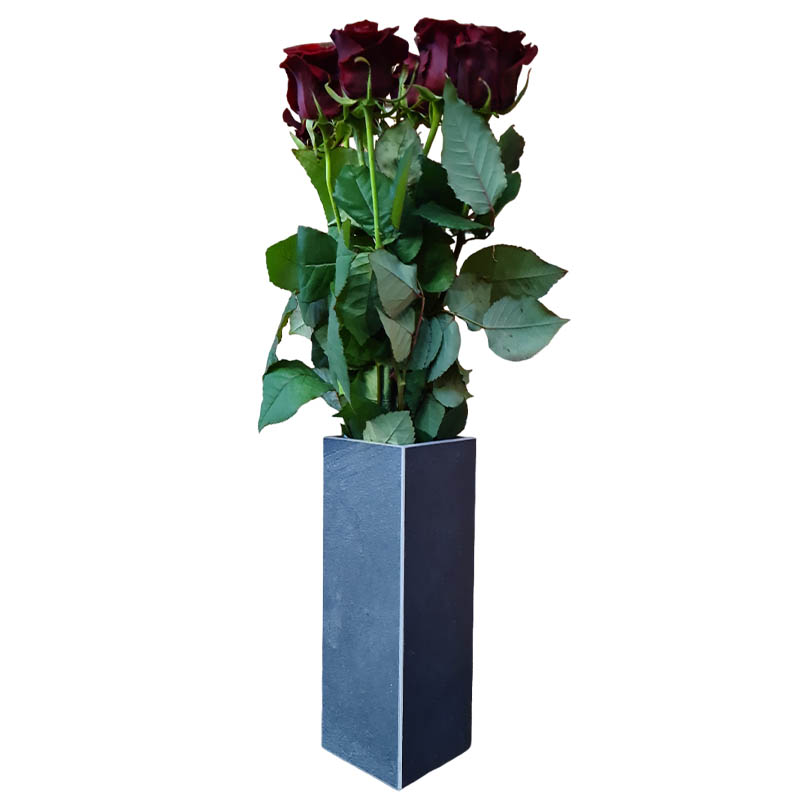 Кашпо для квітів mini 10х10х29 чорне 000016076 by Керамічні Маси Донбасу (DCB) color Чорний