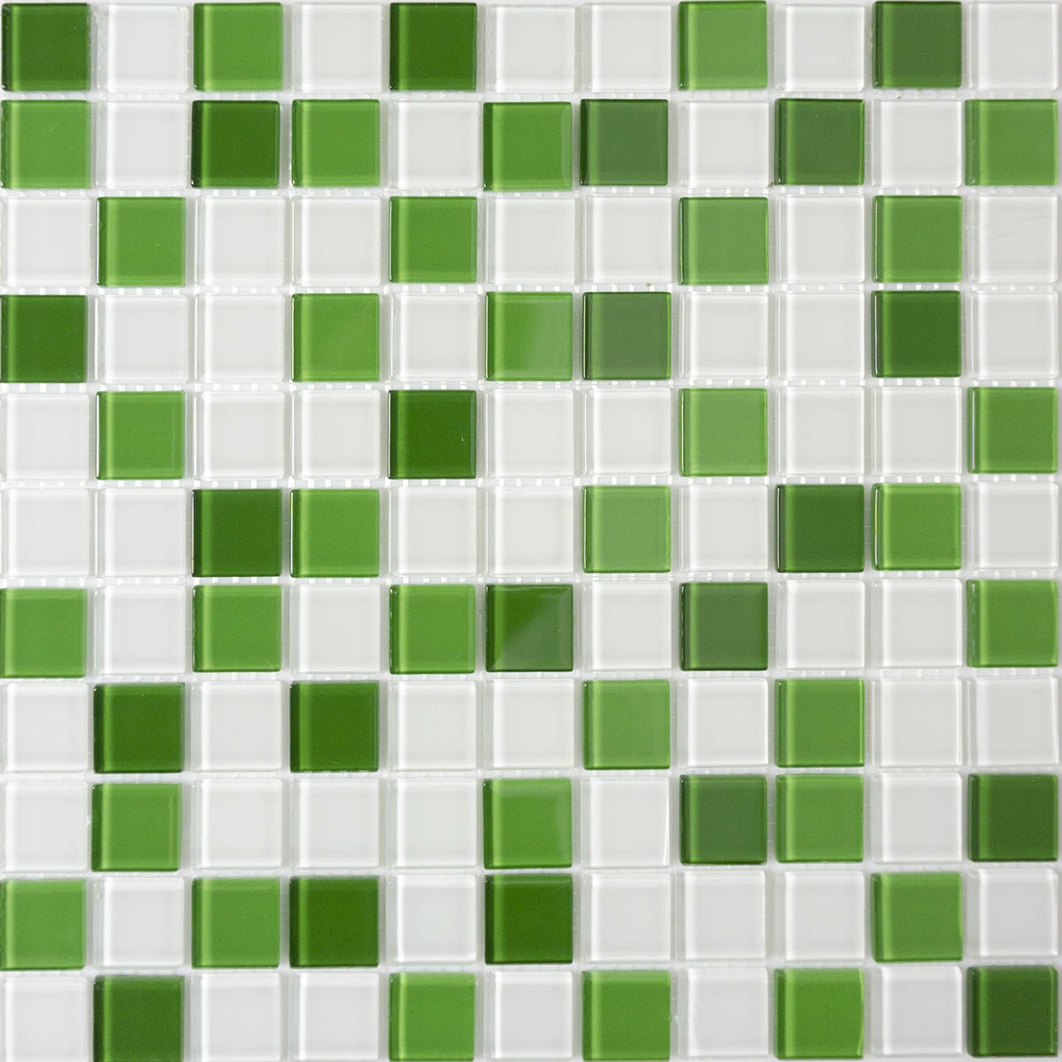 Мозаика GM 4030 C3 green d/green m/white 30х30 000008683  color Білий