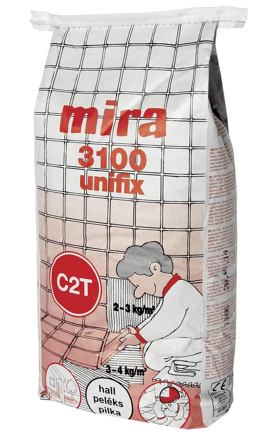 Клей для плитки mira 3100 unifix серый (15кг) 000006538 by Mira (Дания) color Серый